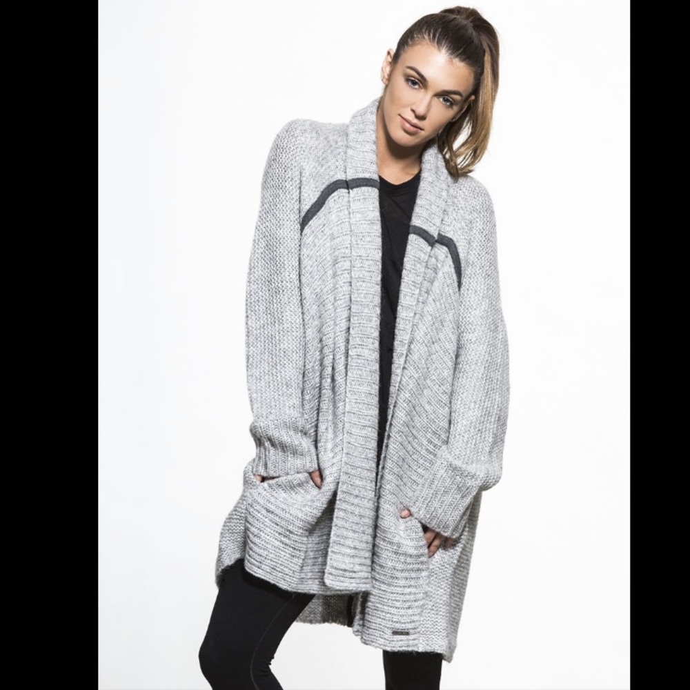 Sweaty Betty Maha Knit cardigan in gray